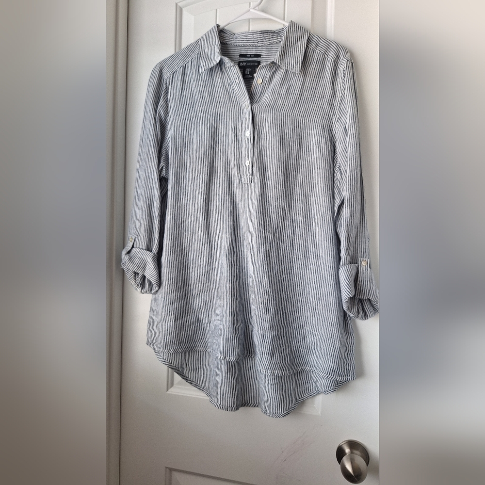 Women's Striped Button-Up Shirt